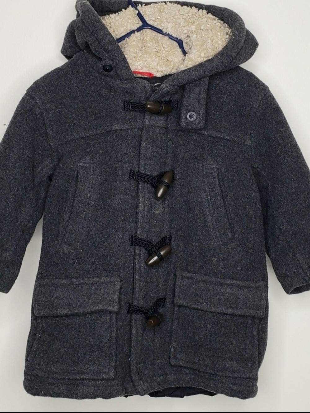 GAP Kids Charcoal Gray Hooded Toggle Pea Coat Size 18-24 Months